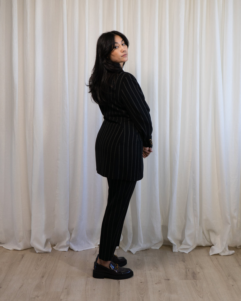 1980s Escada by Margaretha Ley Pinstriped Suit