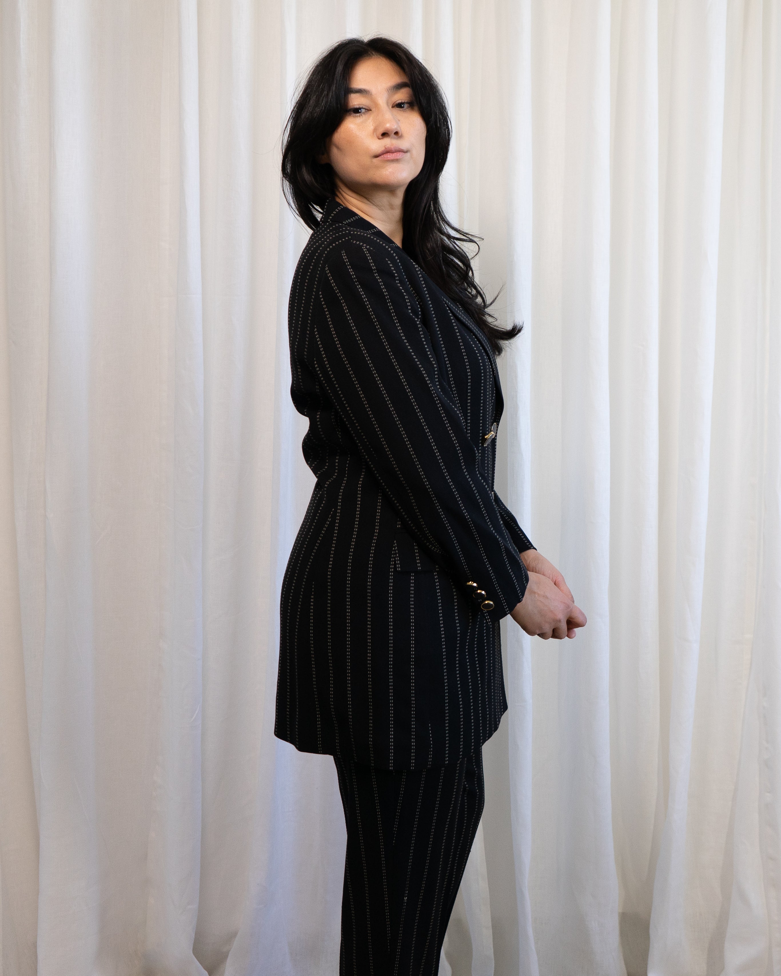 1980s Escada by Margaretha Ley Pinstriped Suit