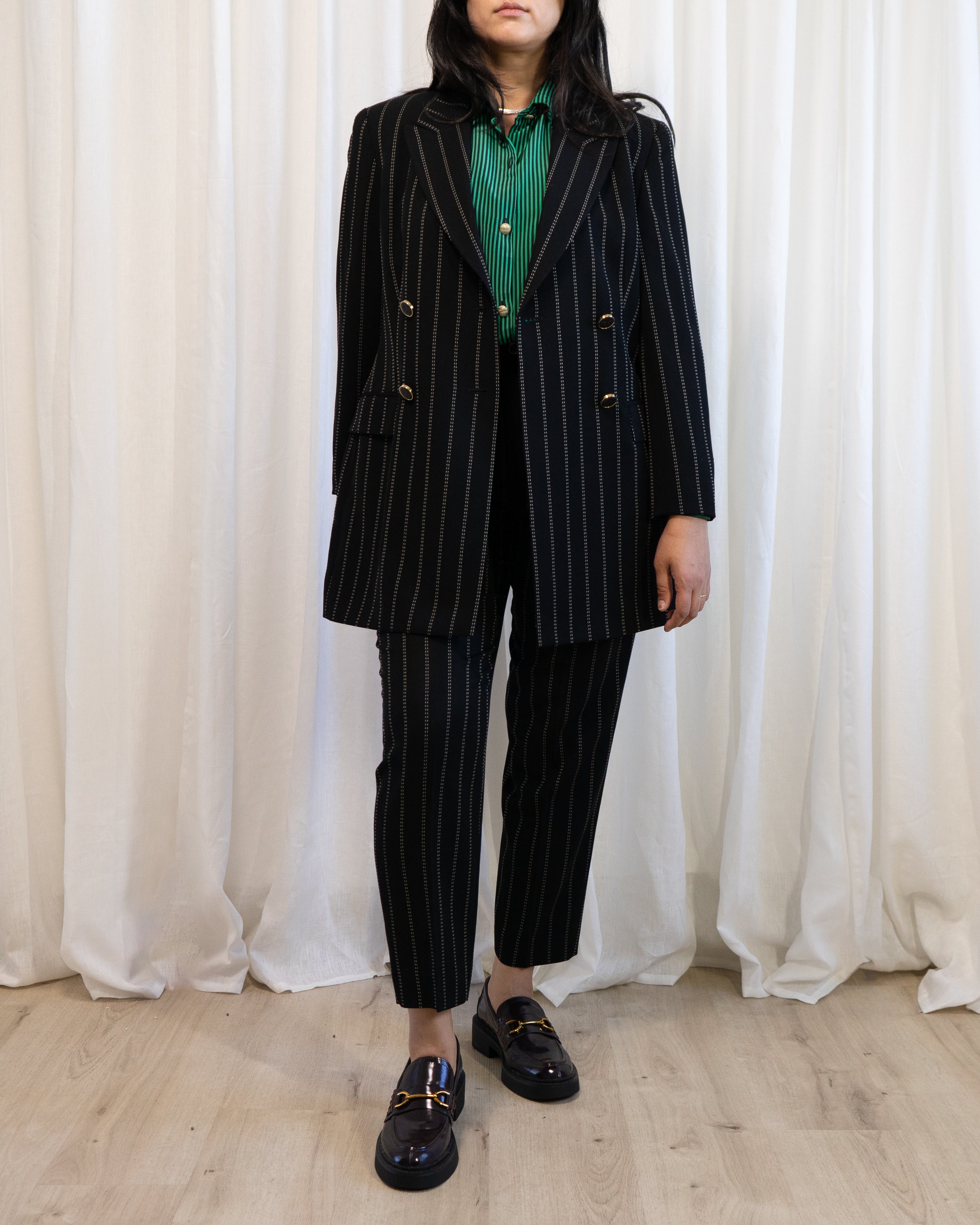 1980s Escada by Margaretha Ley Pinstriped Suit