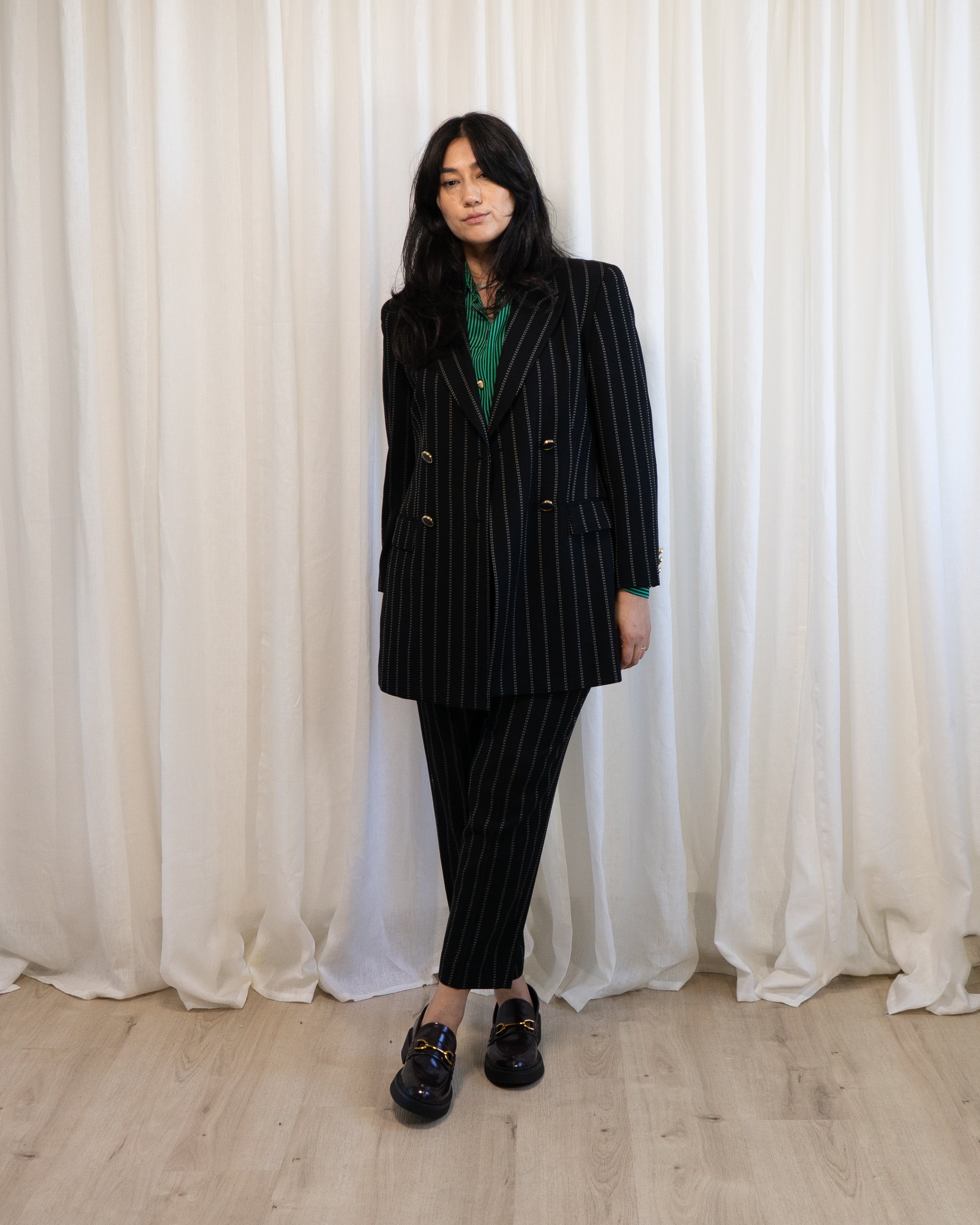 1980s Escada by Margaretha Ley Pinstriped Suit
