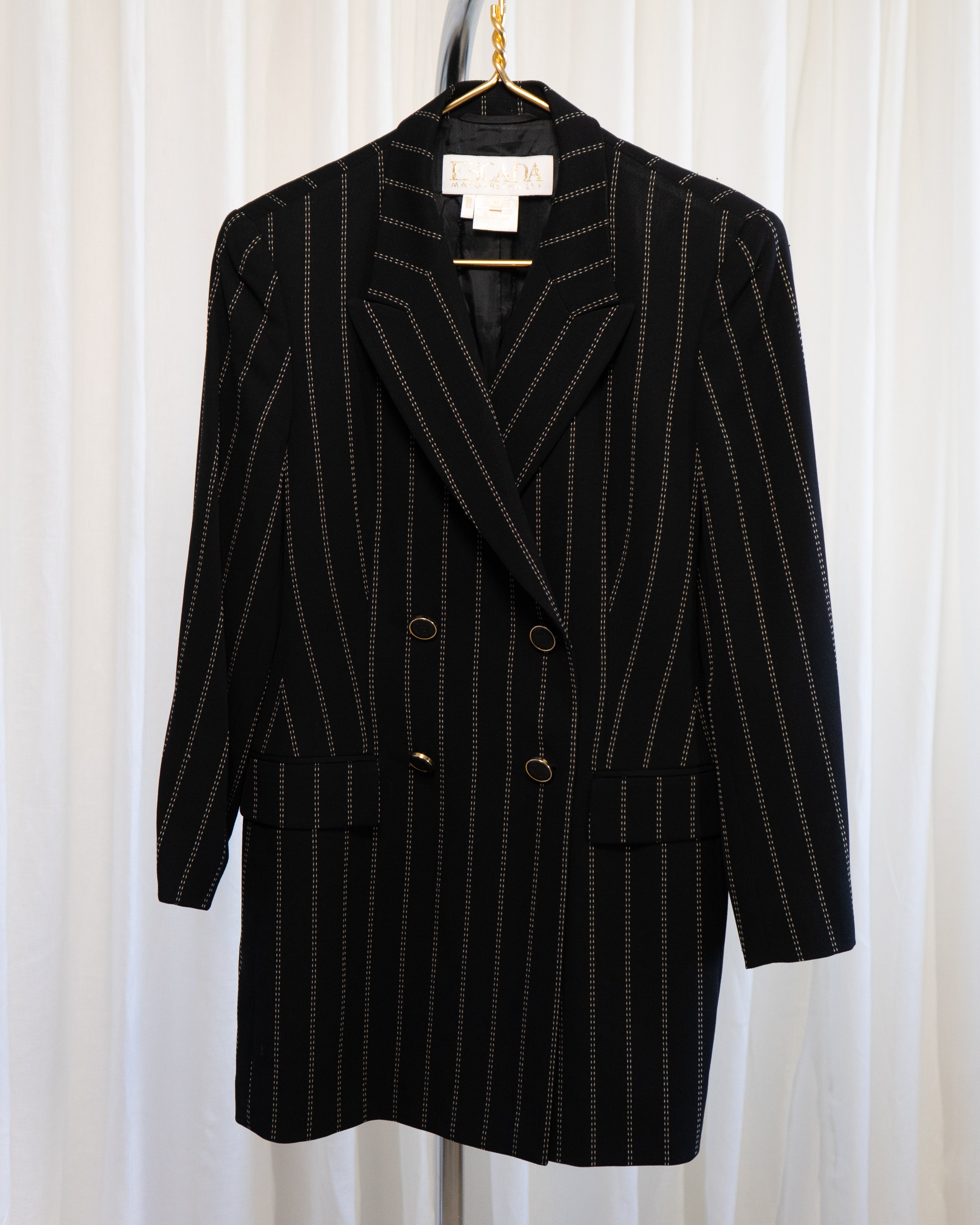 1980s Escada by Margaretha Ley Pinstriped Suit
