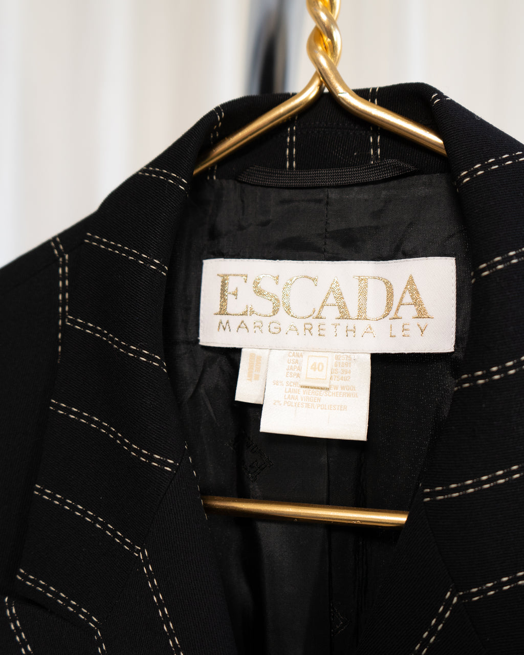 1980s Escada by Margaretha Ley Pinstriped Suit