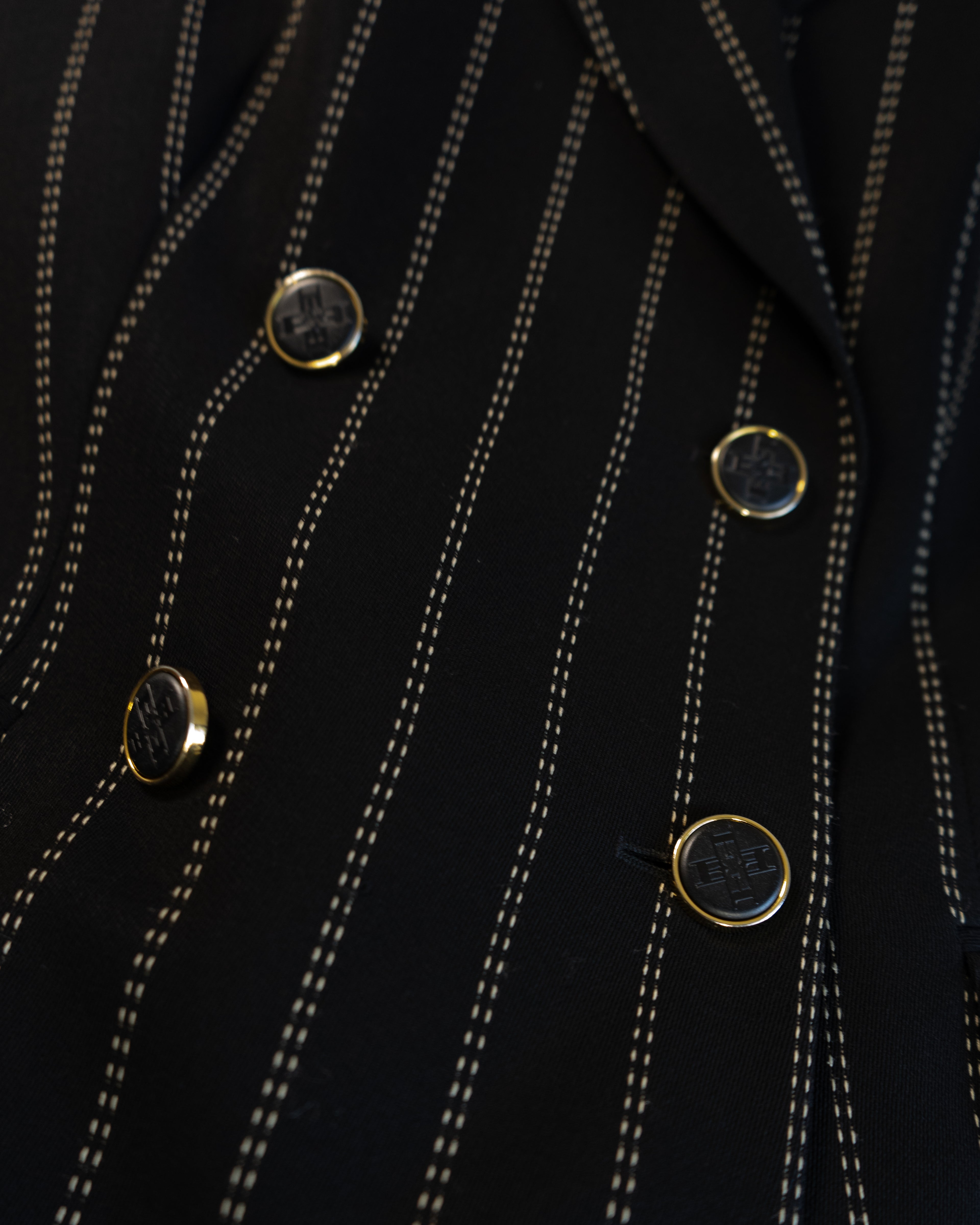 1980s Escada by Margaretha Ley Pinstriped Suit