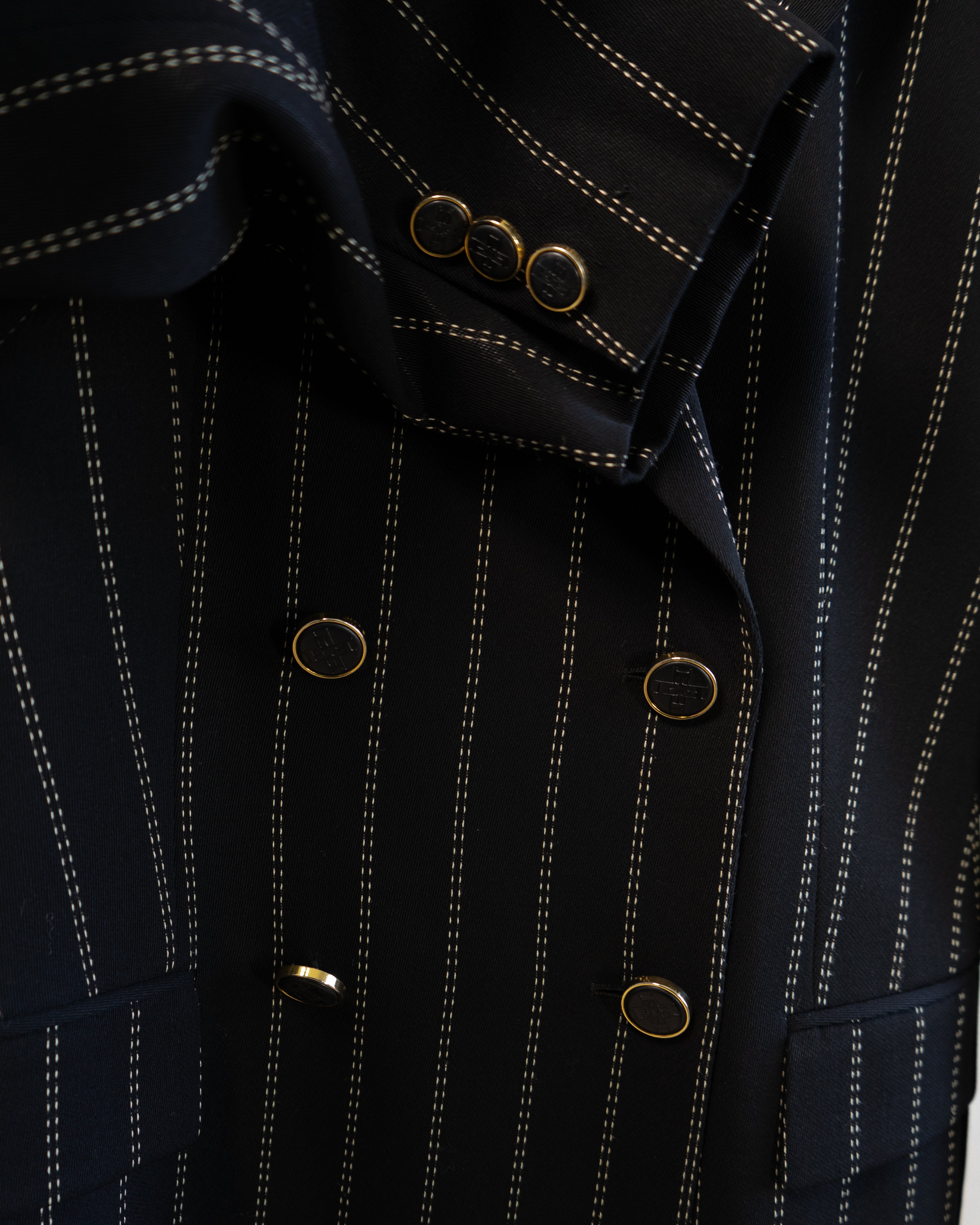 1980s Escada by Margaretha Ley Pinstriped Suit