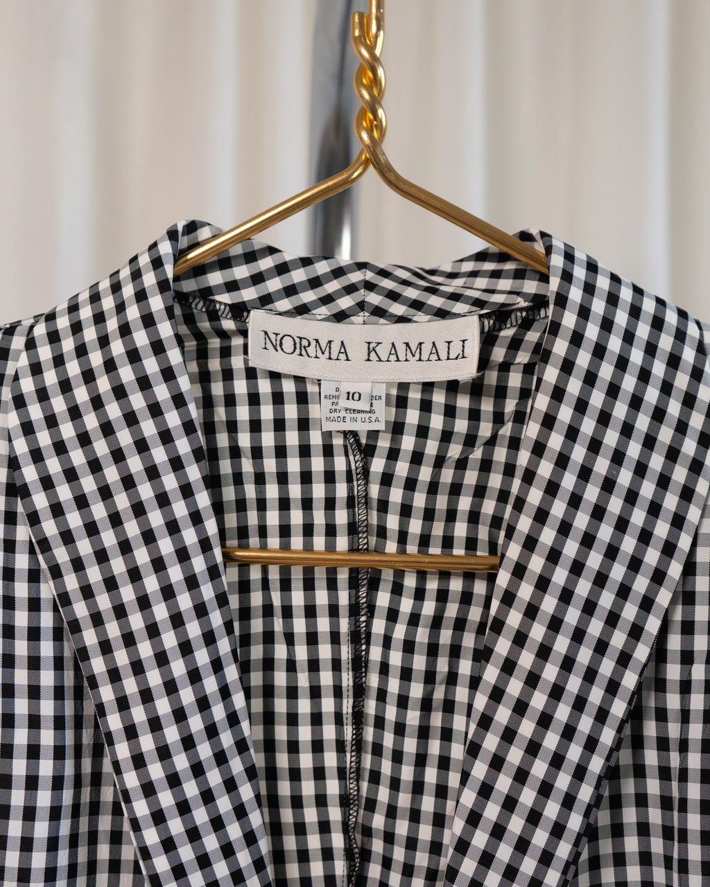1990s Norma Kamali Gingham Corset Jacket