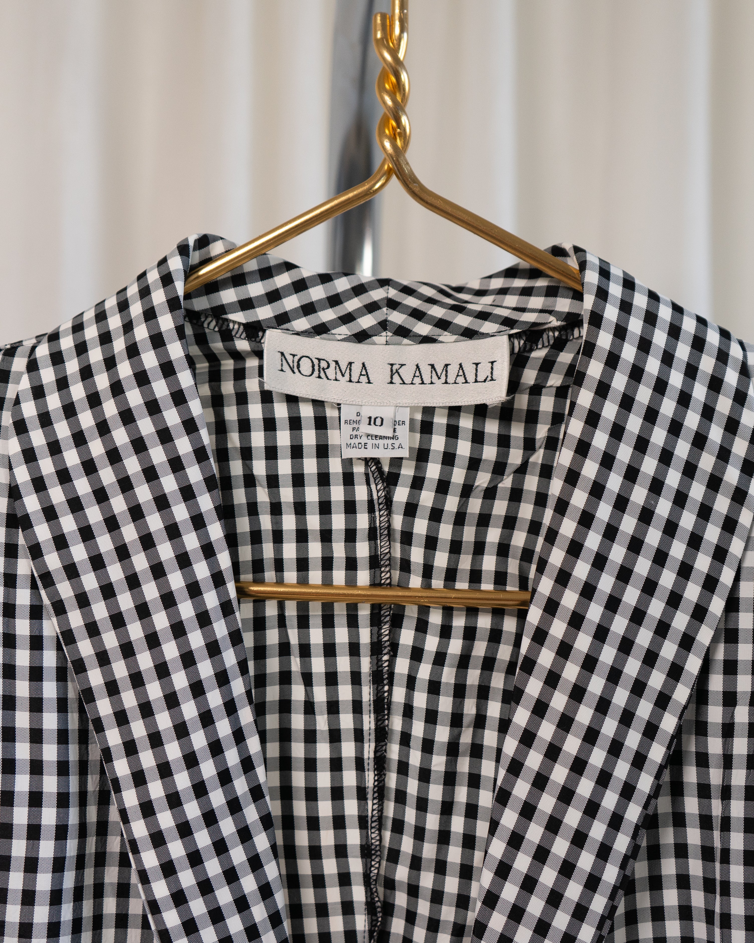 1990s Norma Kamali Gingham Corset Jacket