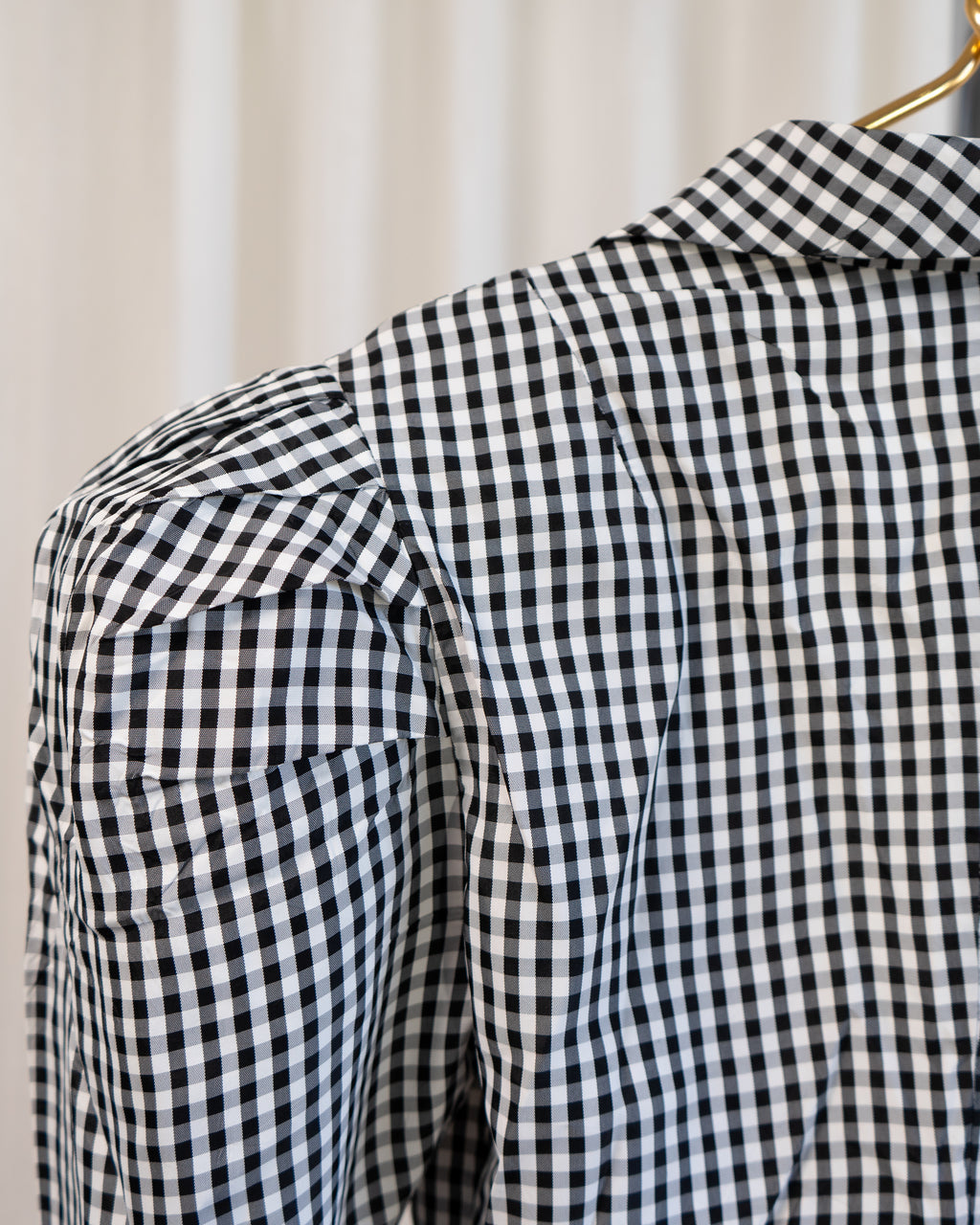 1990s Norma Kamali Gingham Corset Jacket