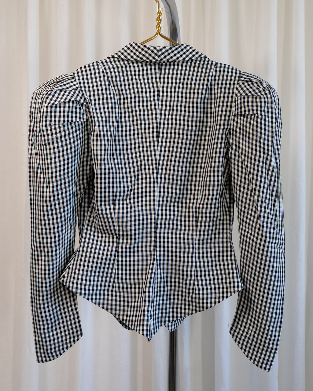 1990s Norma Kamali Gingham Corset Jacket