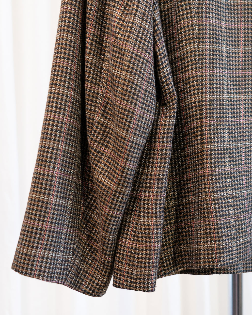 1980s Elisabeth Plaid Cropped Single Button Blazer