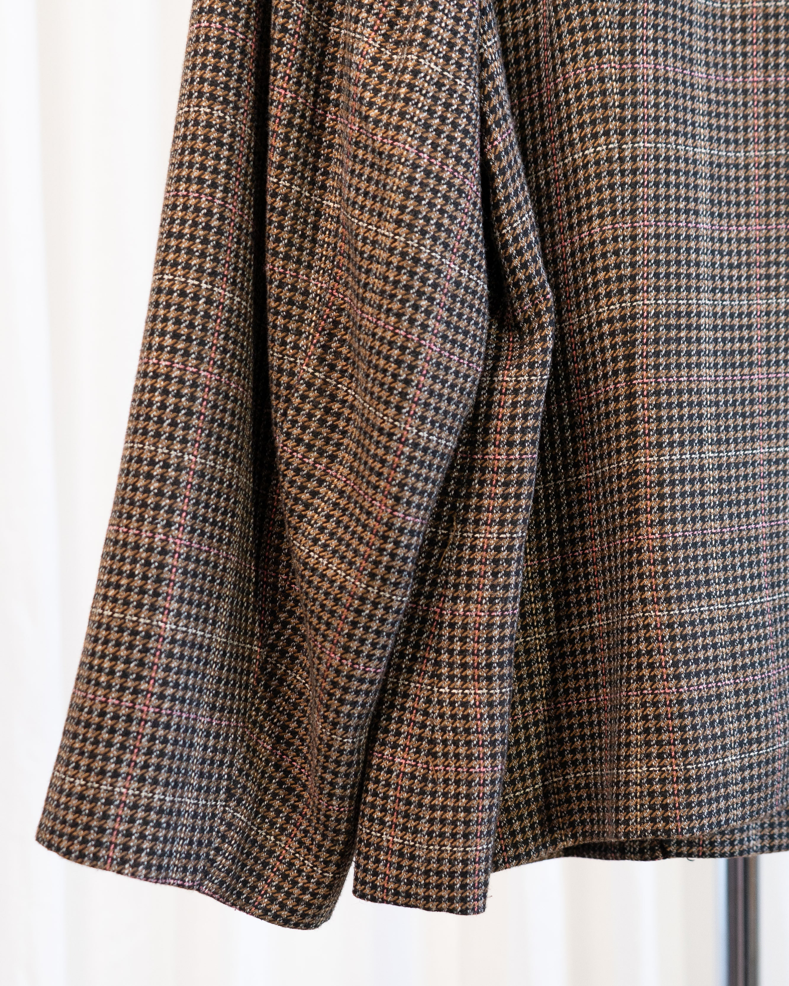 1980s Elisabeth Plaid Cropped Single Button Blazer