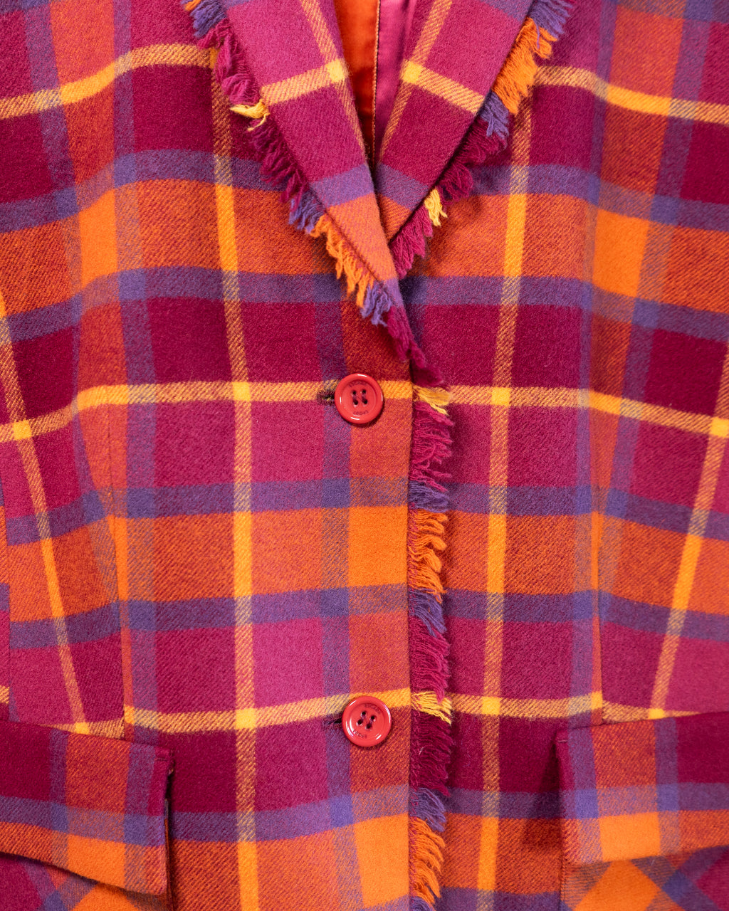 1990s Escada Sport Frayed Plaid Blazer