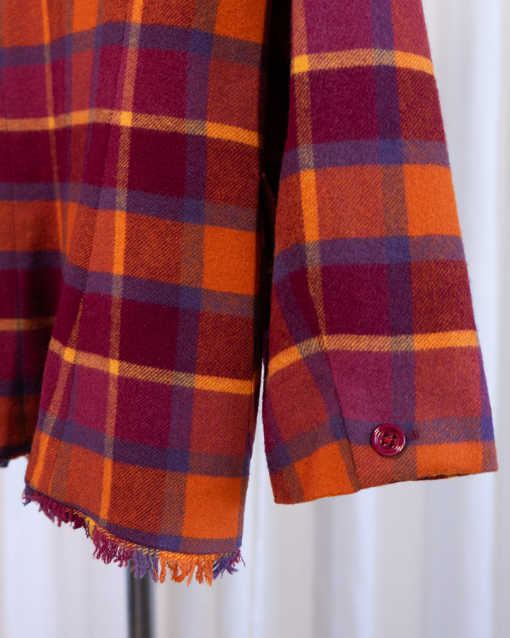 1990s Escada Sport Frayed Plaid Blazer