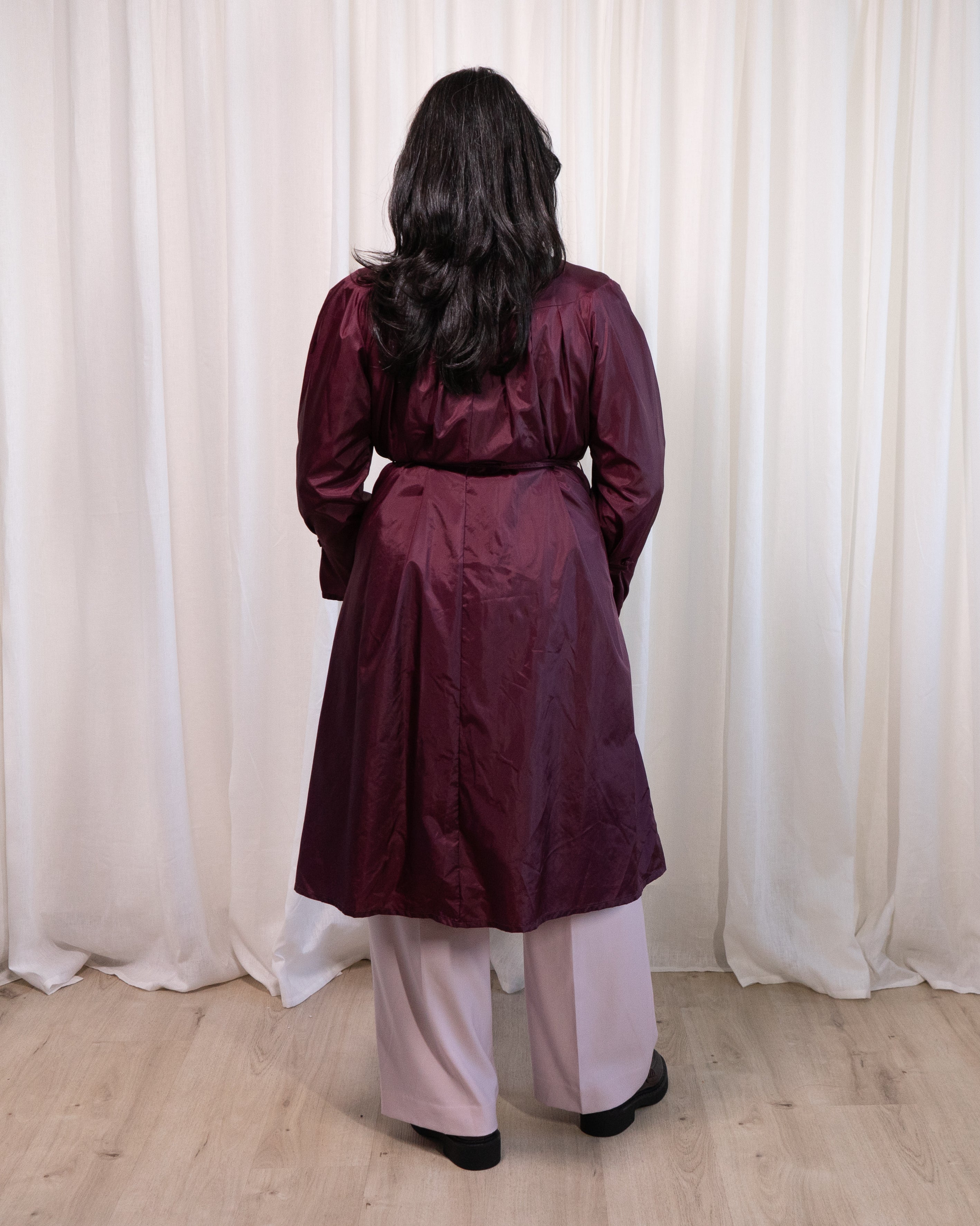 70s I. Magnin Maroon Rain shell with Belt