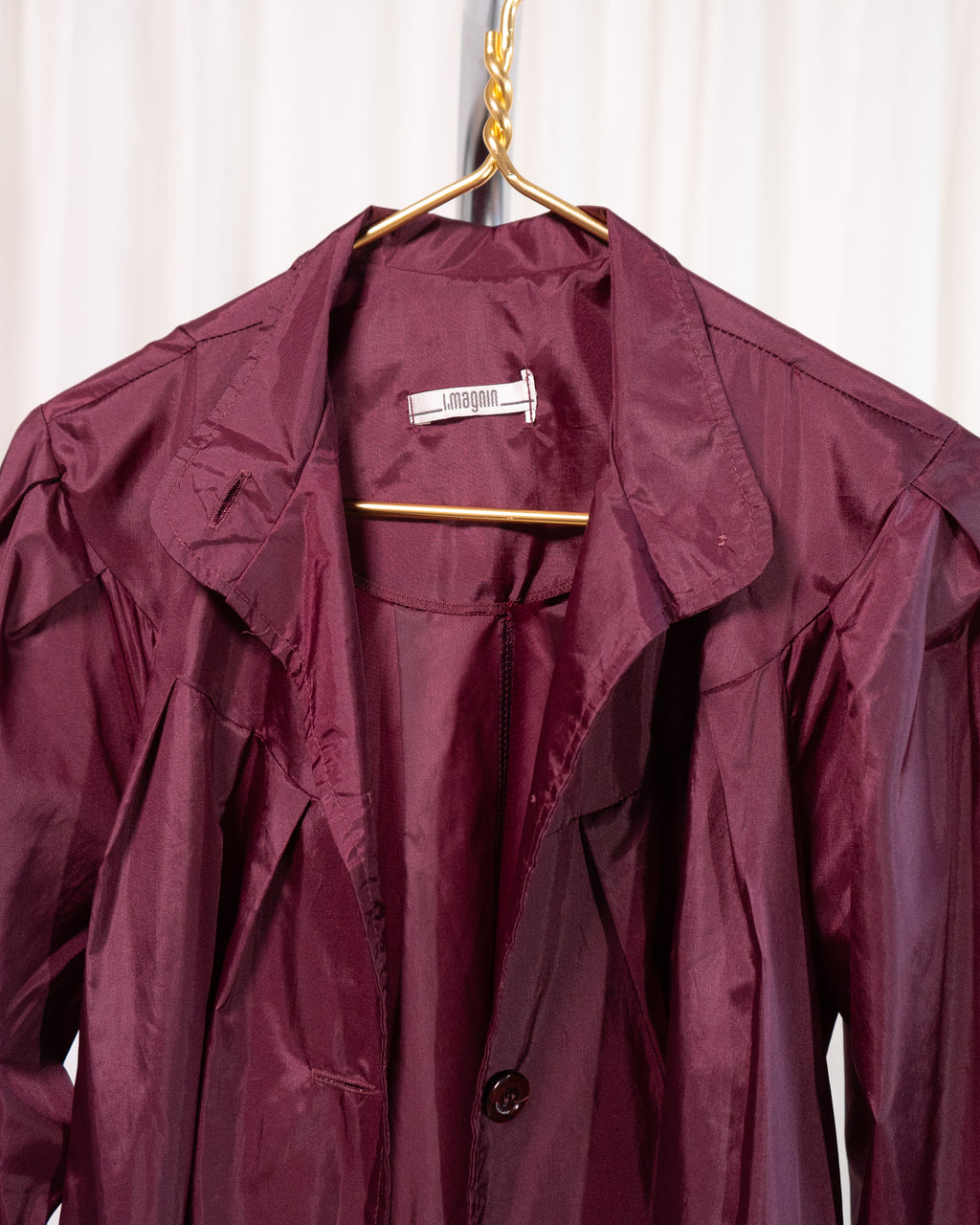 70s I. Magnin Maroon Rain shell with Belt