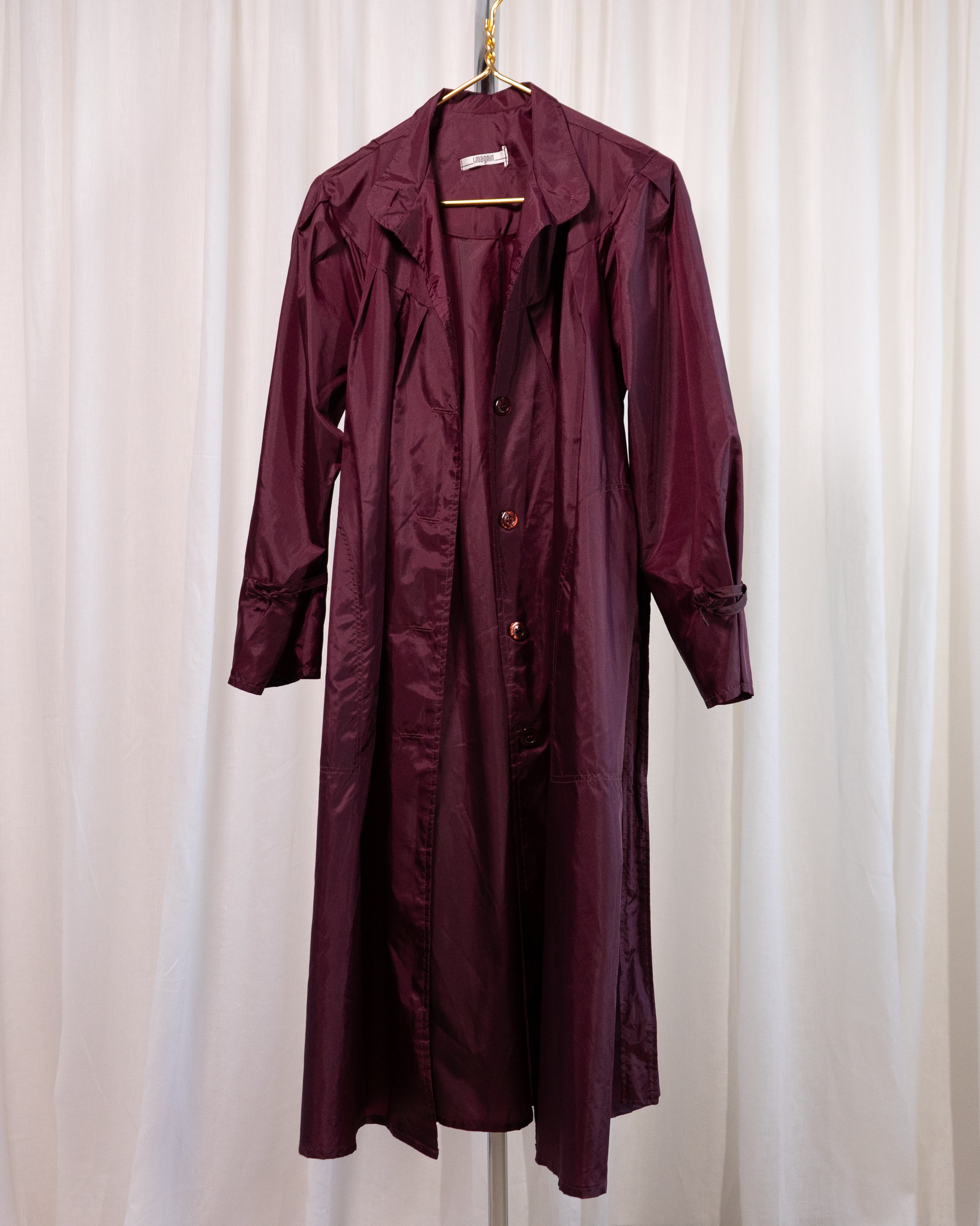 70s I. Magnin Maroon Rain shell with Belt
