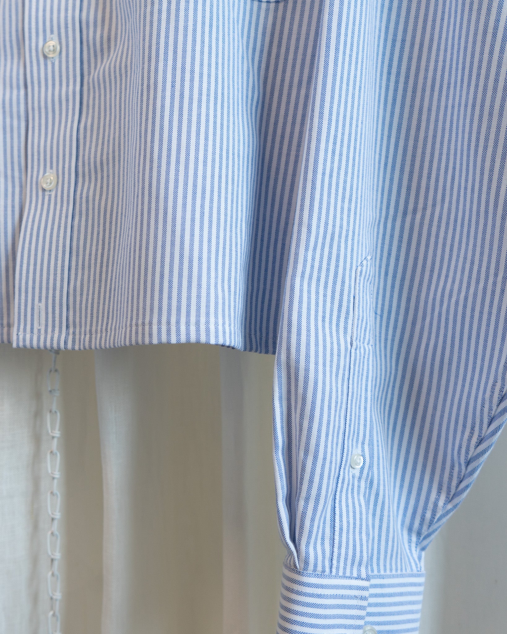 Modern "Calcifer" Embroidered Blue Striped Button Down Shirt