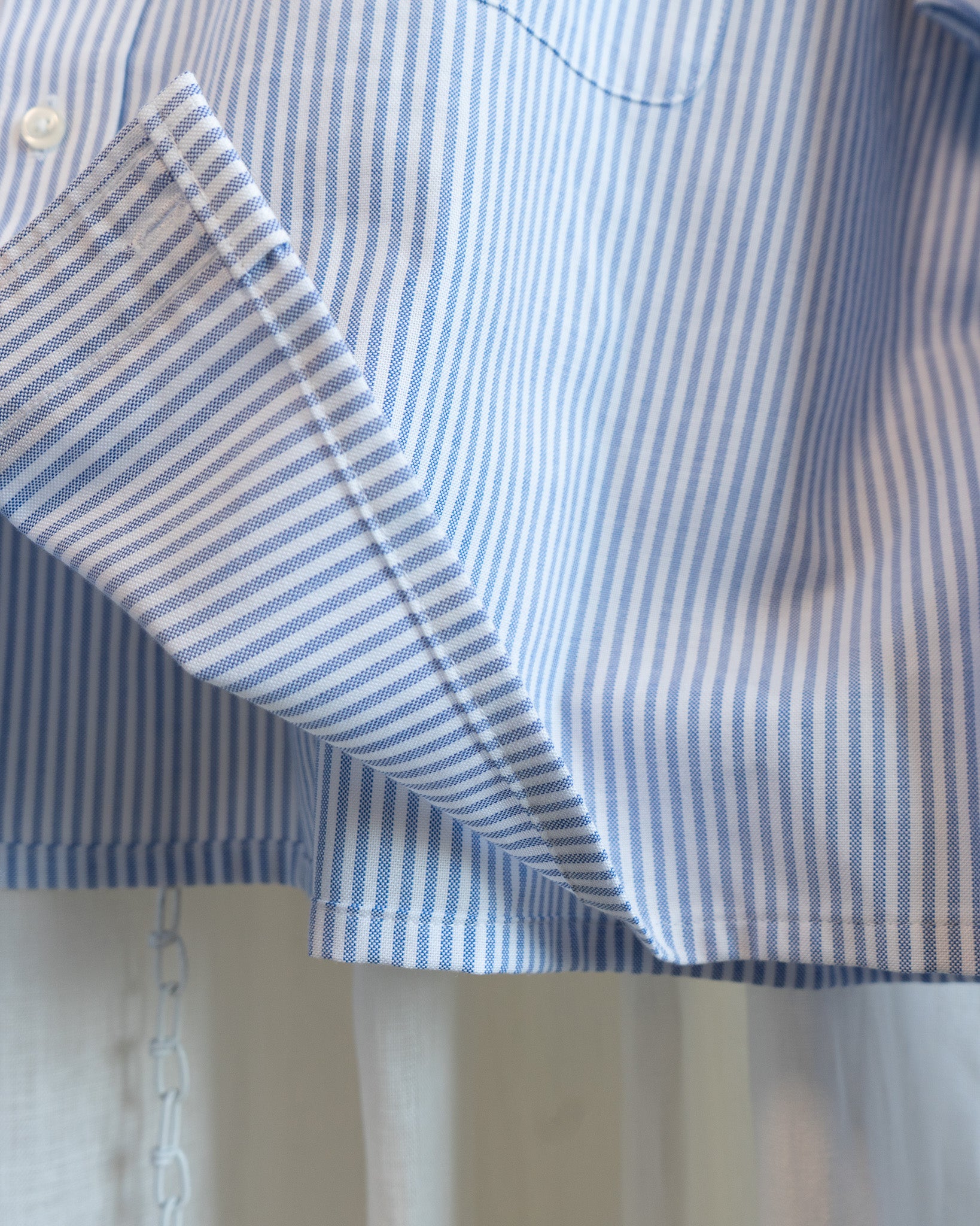 Modern "Calcifer" Embroidered Blue Striped Button Down Shirt