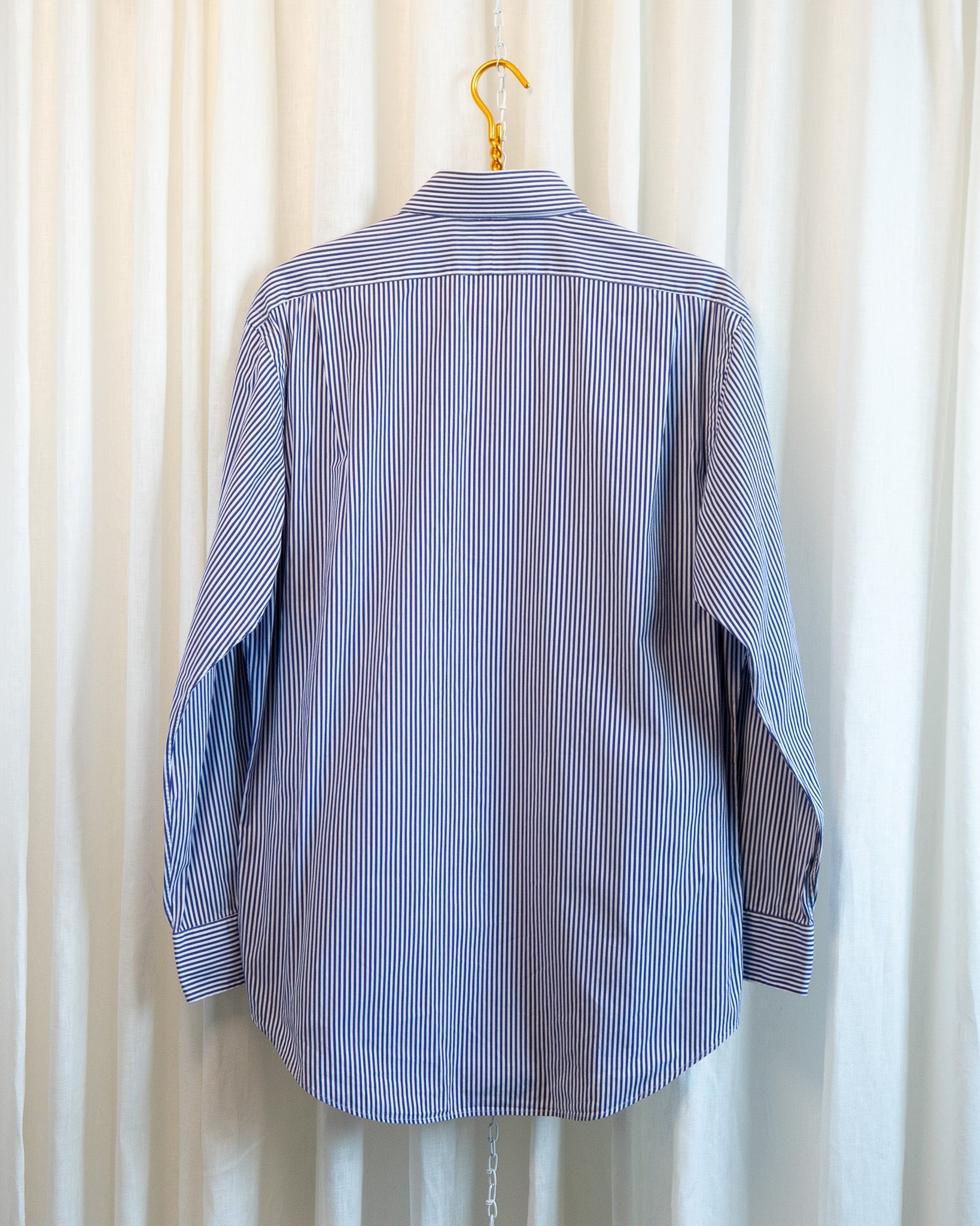 90s "Golden Bows" Embroidered POLO Ralph Lauren Navy Striped Shirt