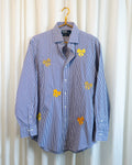 90s "Golden Bows" Embroidered POLO Ralph Lauren Navy Striped Shirt