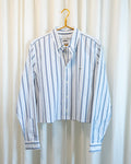 00s Hemmed Lacoste Blue Multi Striped Button Down Shirt