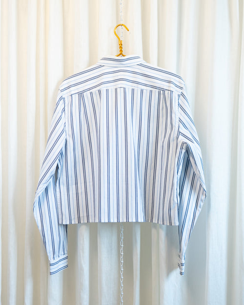 00s Hemmed Lacoste Blue Multi Striped Button Down Shirt