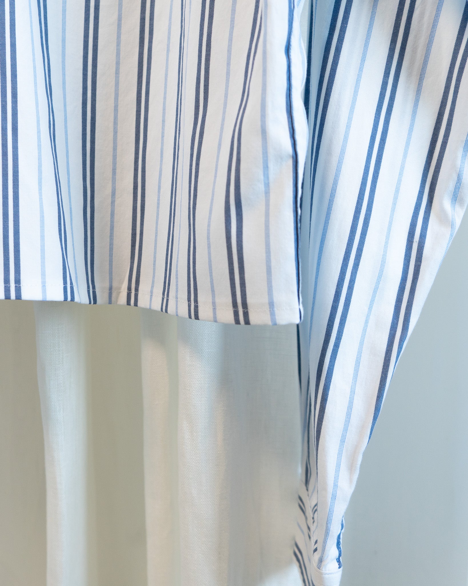 00s Hemmed Lacoste Blue Multi Striped Button Down Shirt