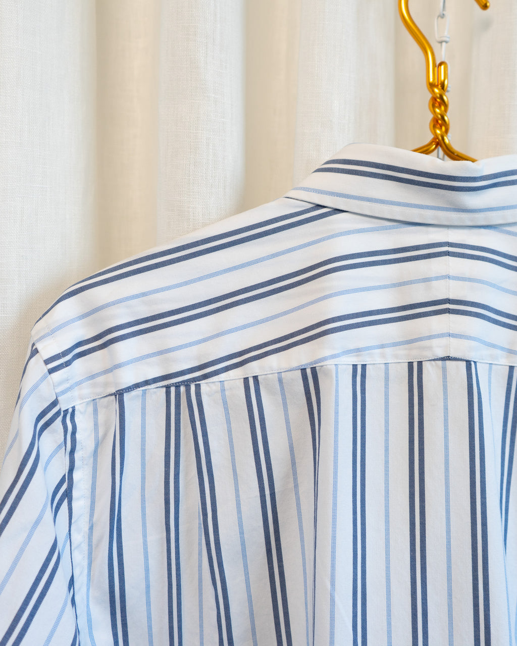 00s Hemmed Lacoste Blue Multi Striped Button Down Shirt