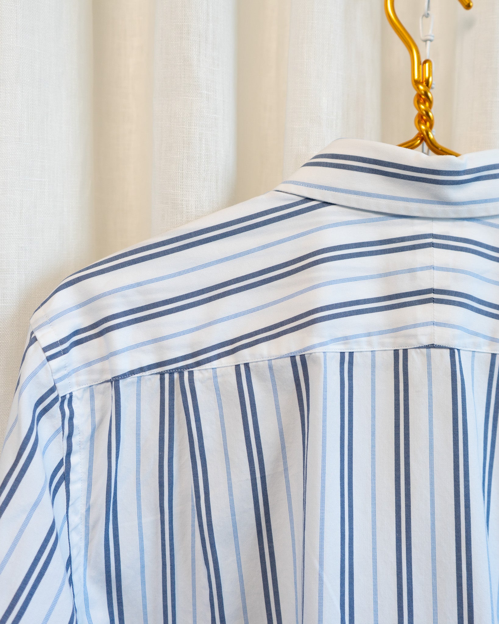 00s Hemmed Lacoste Blue Multi Striped Button Down Shirt