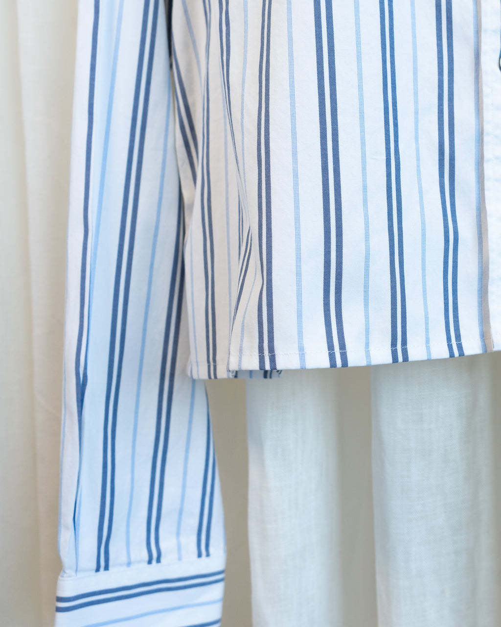 00s Hemmed Lacoste Blue Multi Striped Button Down Shirt