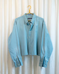 80s Hemmed Nordstrom Sport Blue Green Shirt
