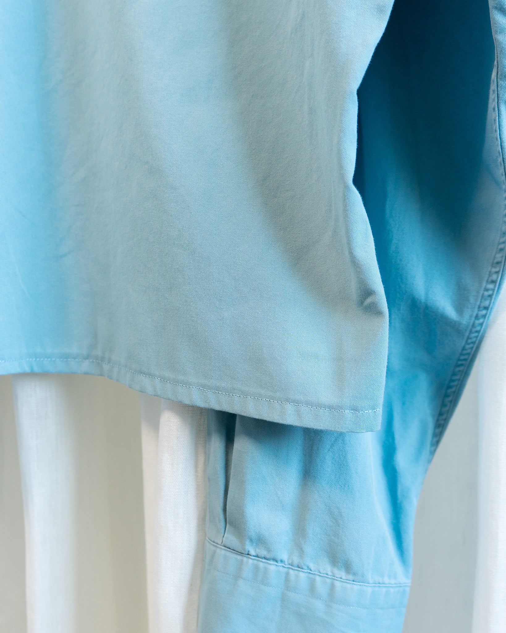 80s Hemmed Nordstrom Sport Blue Green Shirt