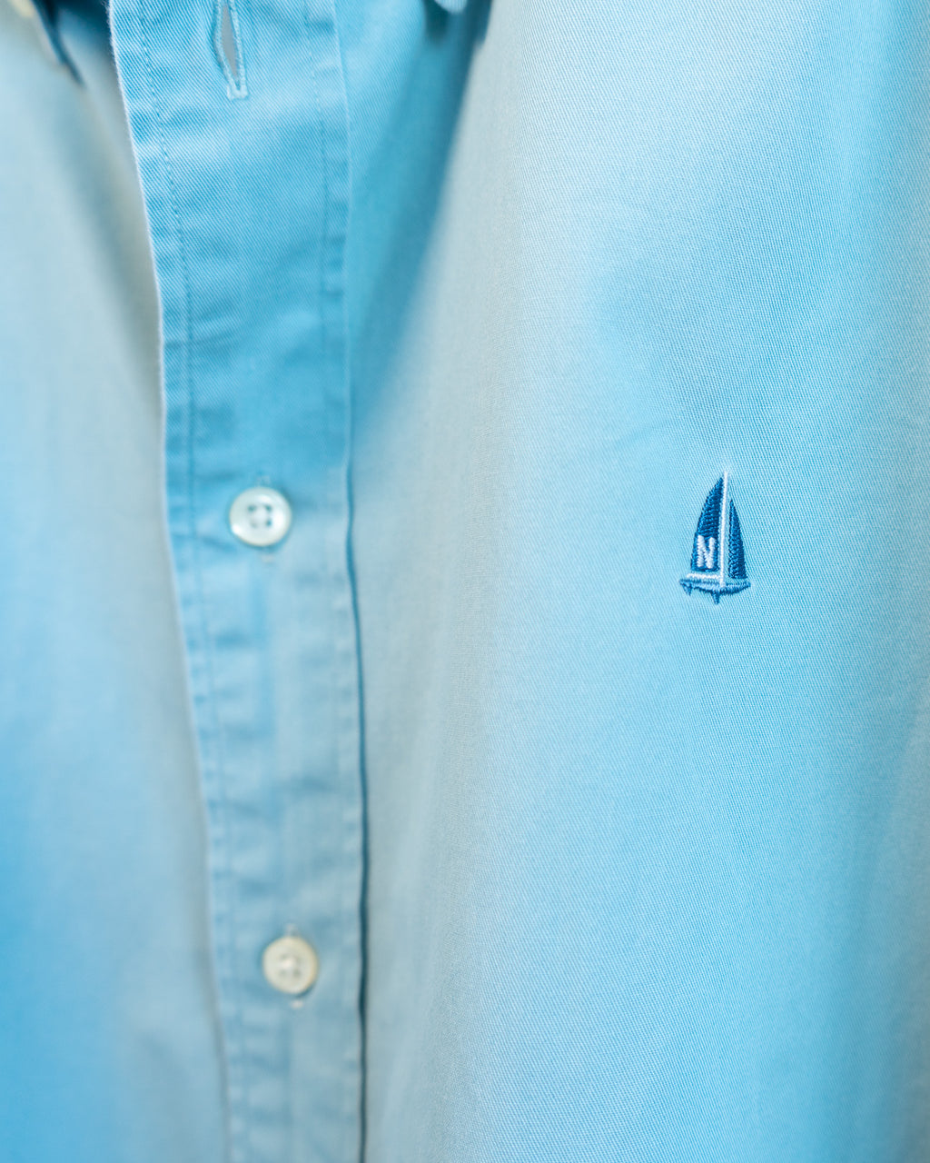 80s Hemmed Nordstrom Sport Blue Green Shirt