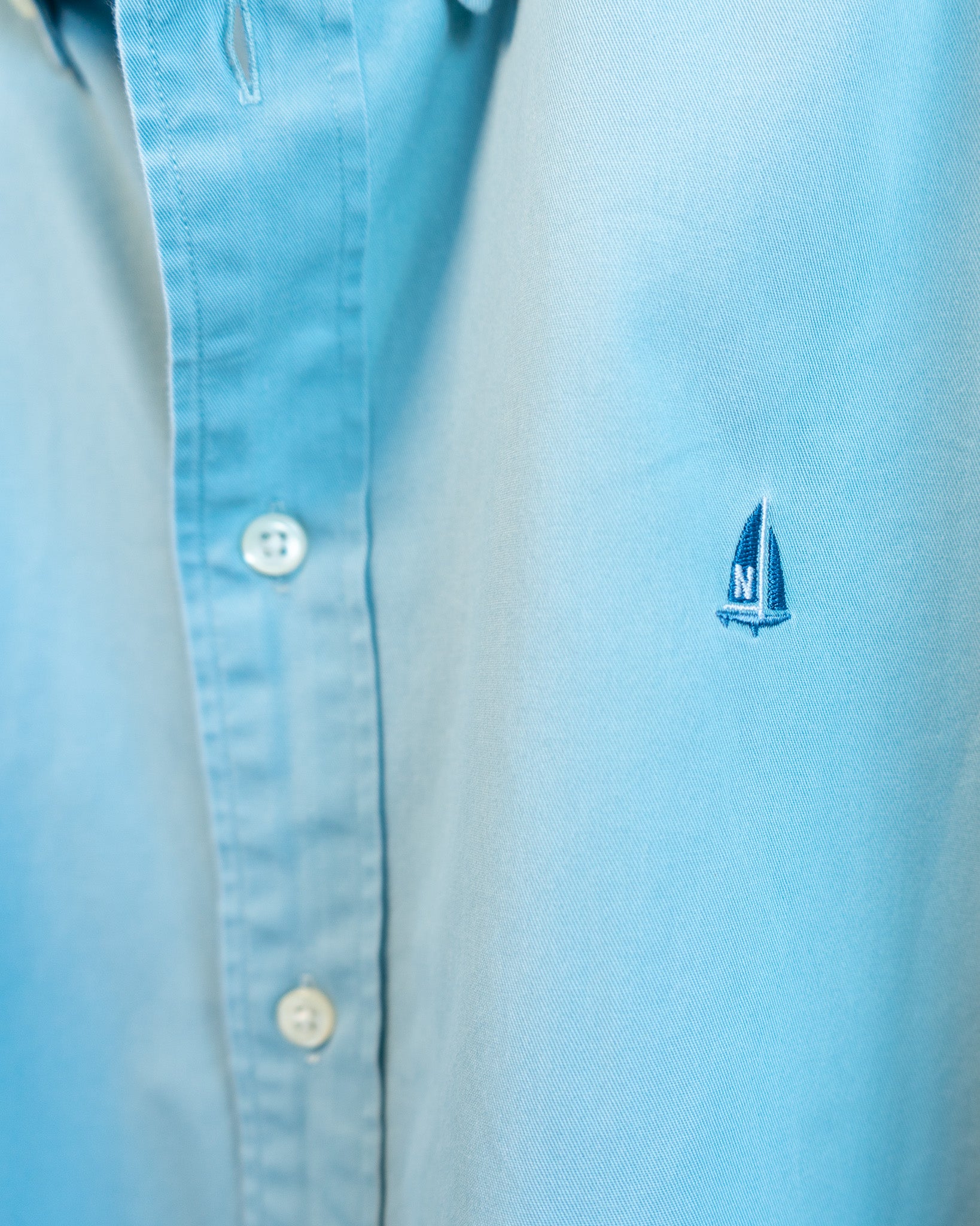 80s Hemmed Nordstrom Sport Blue Green Shirt