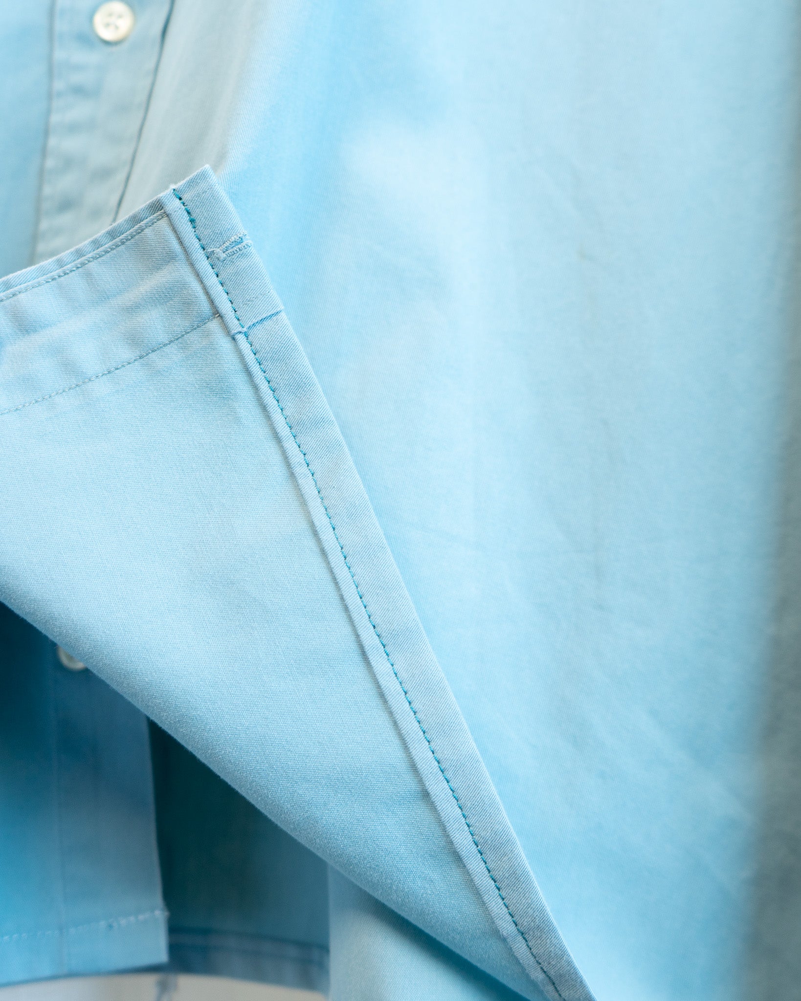 80s Hemmed Nordstrom Sport Blue Green Shirt