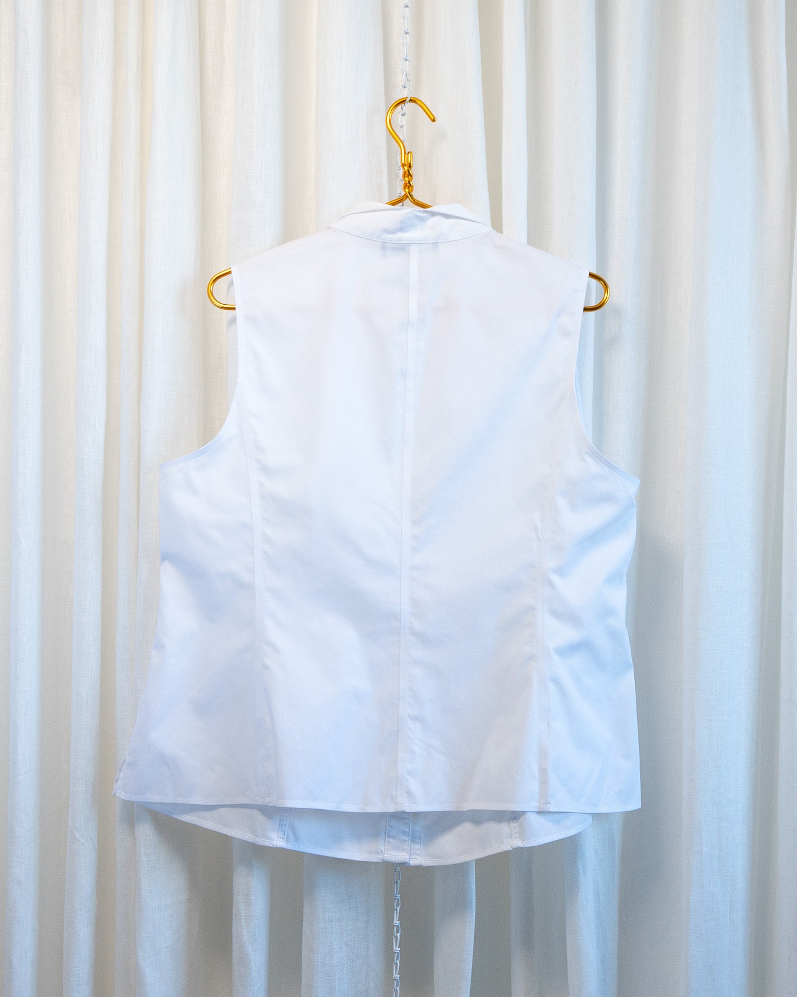 Modern "Cute Princess Mononoke" Embroidered Lapels Sleeveless Blouse