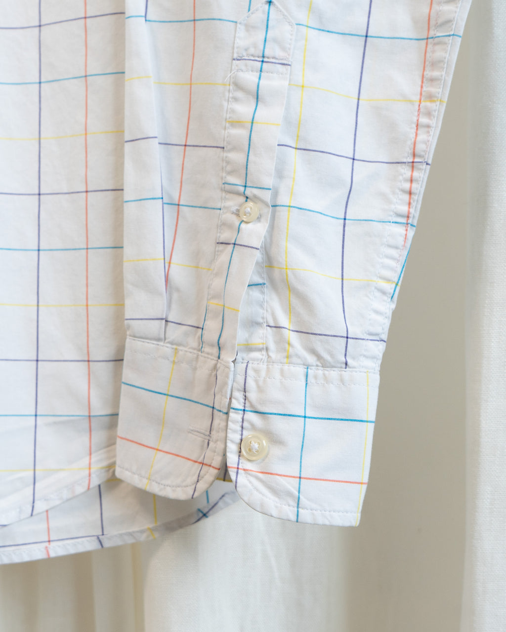 Modern "Swedish Flowers" Embroidered JCrew Colorful Window Pane Button Down Shirt