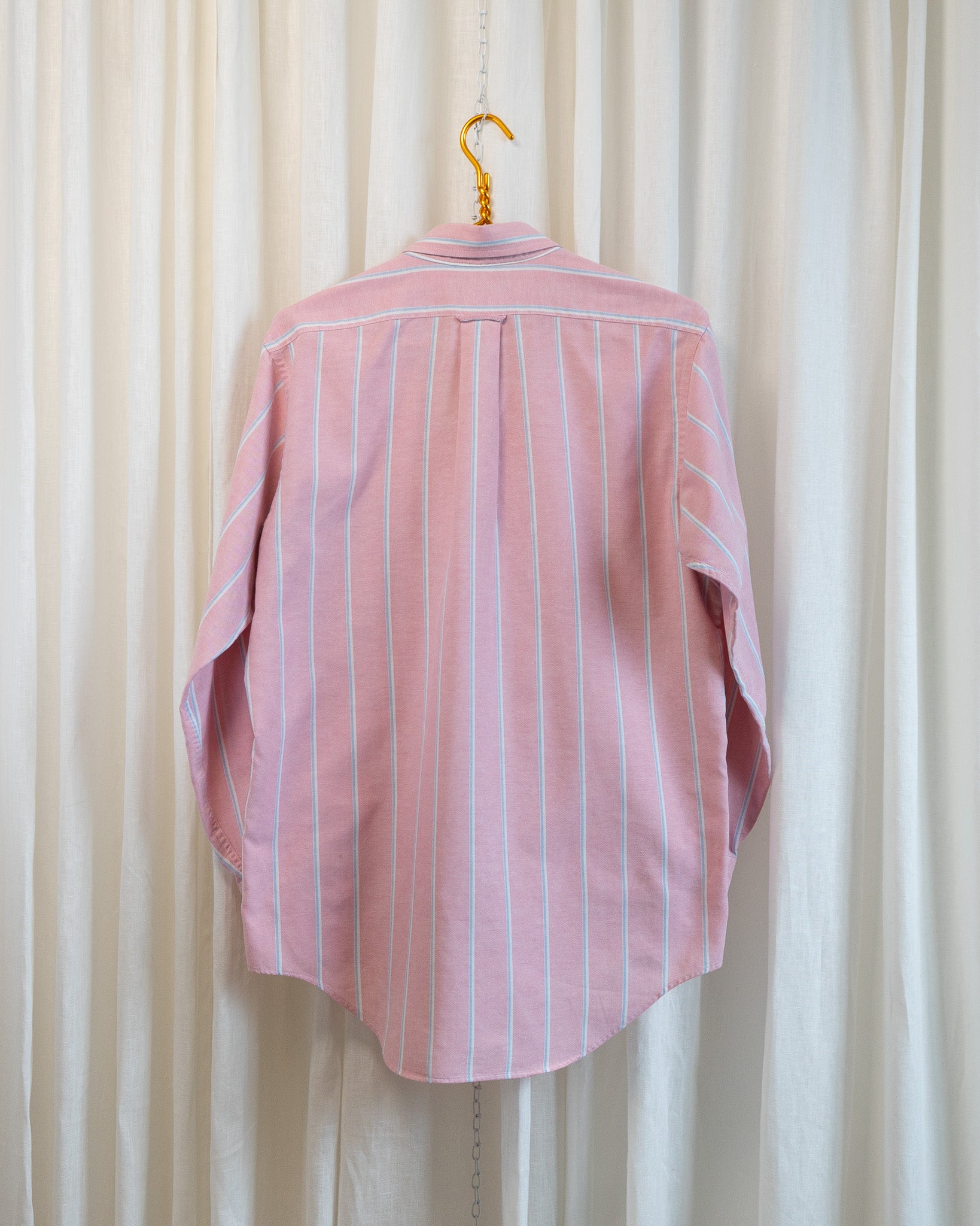 80s "Green Bows" Embroidered Lord & Taylor Red Striped Button Down