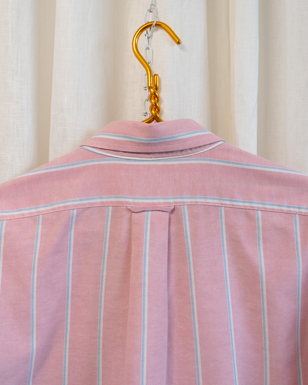 80s "Green Bows" Embroidered Lord & Taylor Red Striped Button Down