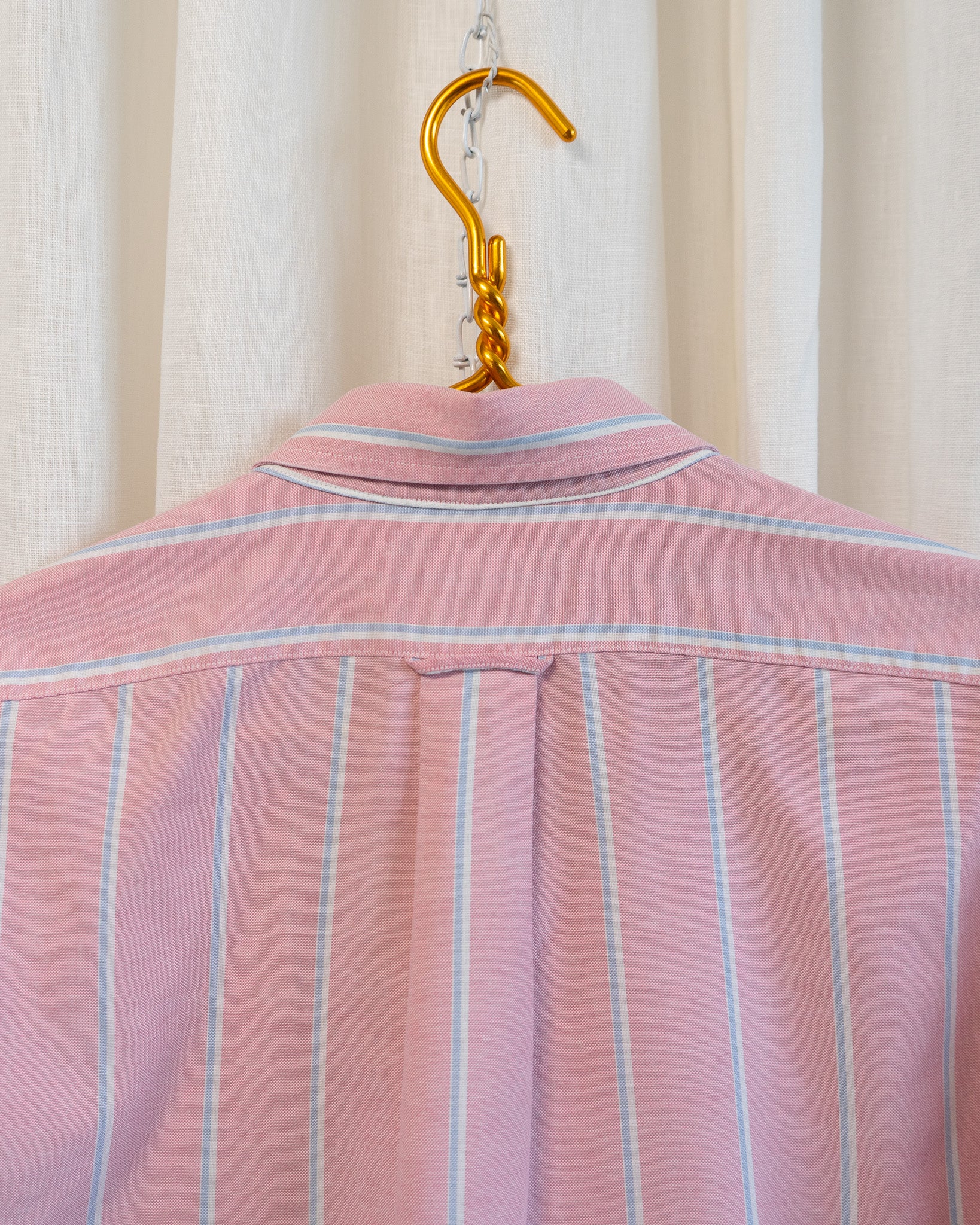 80s "Green Bows" Embroidered Lord & Taylor Red Striped Button Down