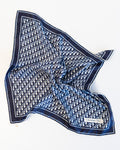 80s Christian Dior Monogram Navy Pure Silk Scarf