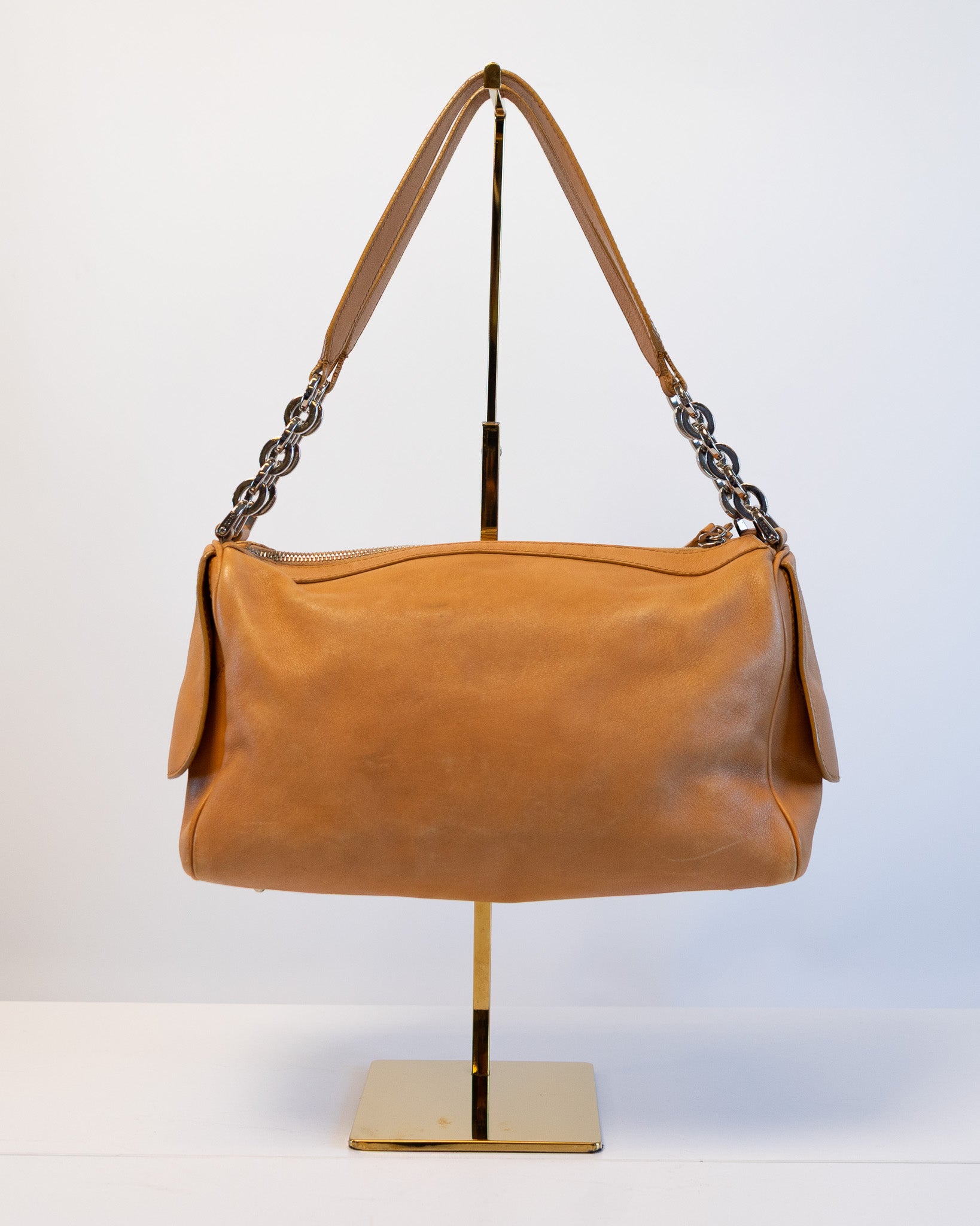 Tod's Lambskin Camel Leather Double Handle Tote Bag