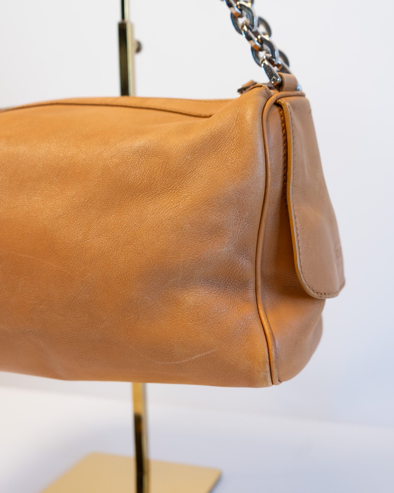 Tod's Lambskin Camel Leather Double Handle Tote Bag