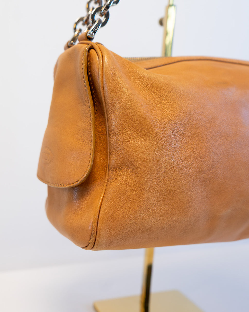 Tod's Lambskin Camel Leather Double Handle Tote Bag