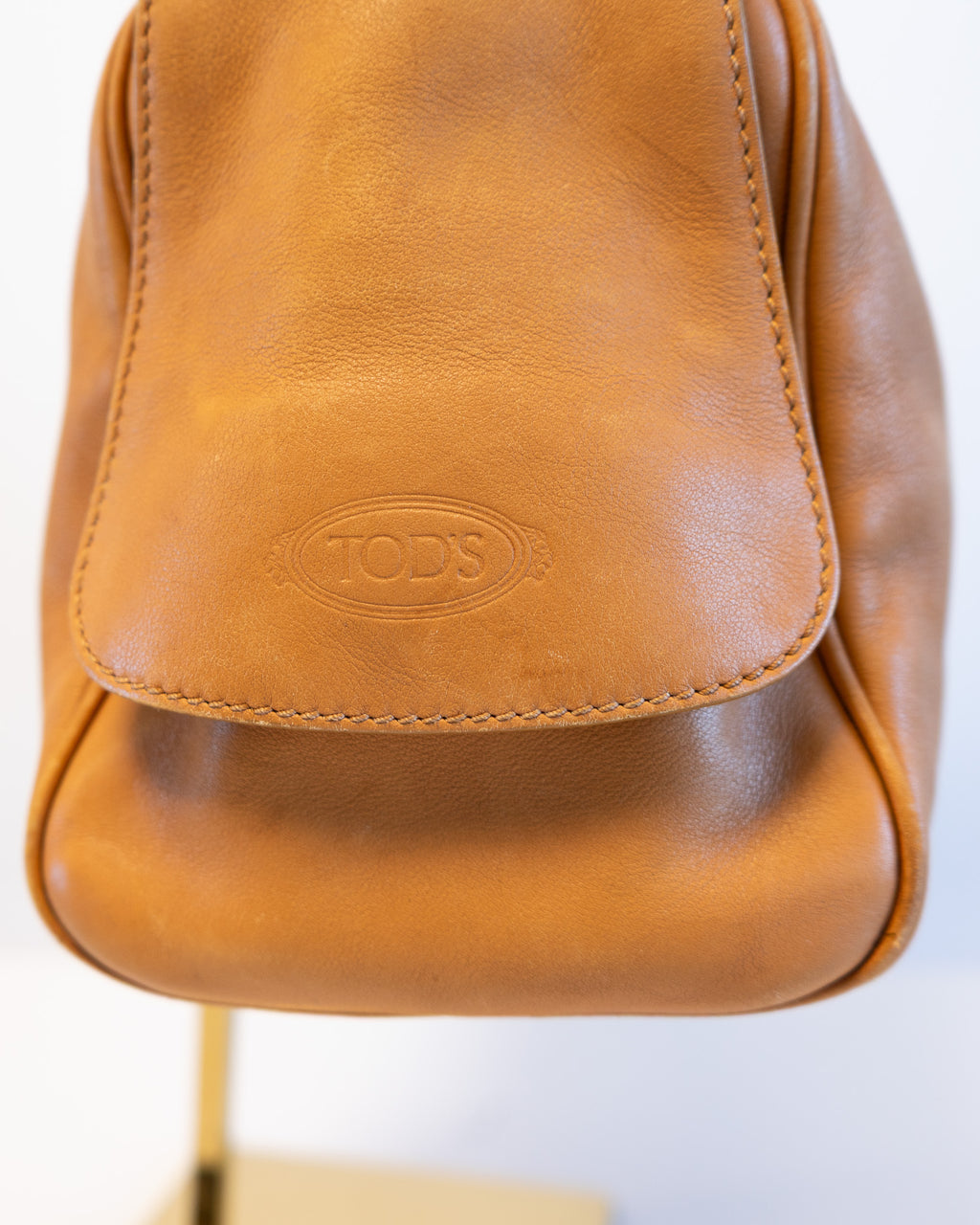 Tod's Lambskin Camel Leather Double Handle Tote Bag