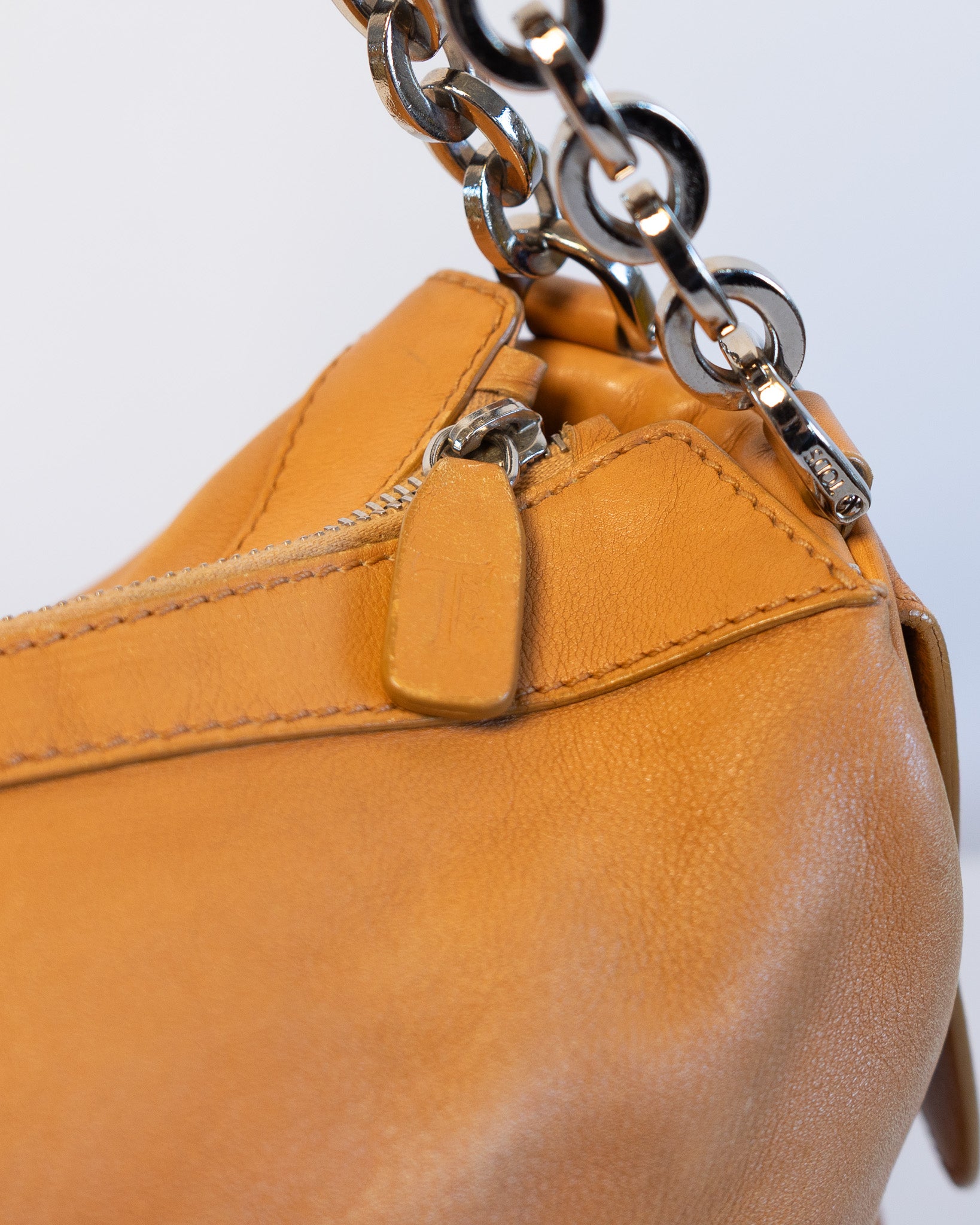 Tod's Lambskin Camel Leather Double Handle Tote Bag
