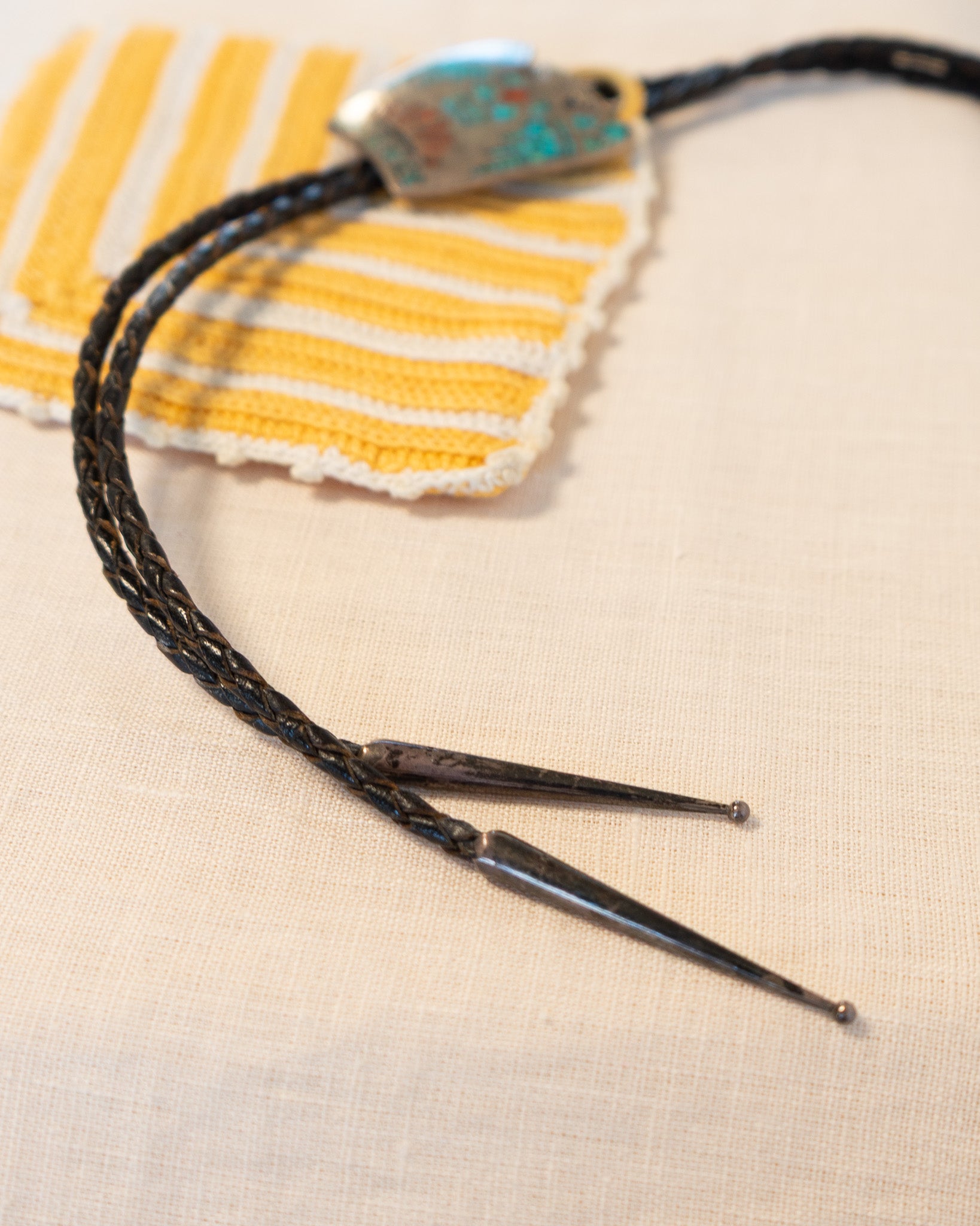 80s Sterling Silver "Phoenix" Bolo Tie w OG Owners Address