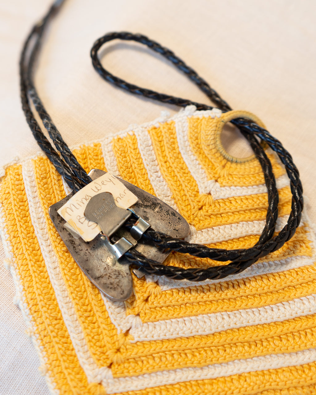 80s Sterling Silver "Phoenix" Bolo Tie w OG Owners Address