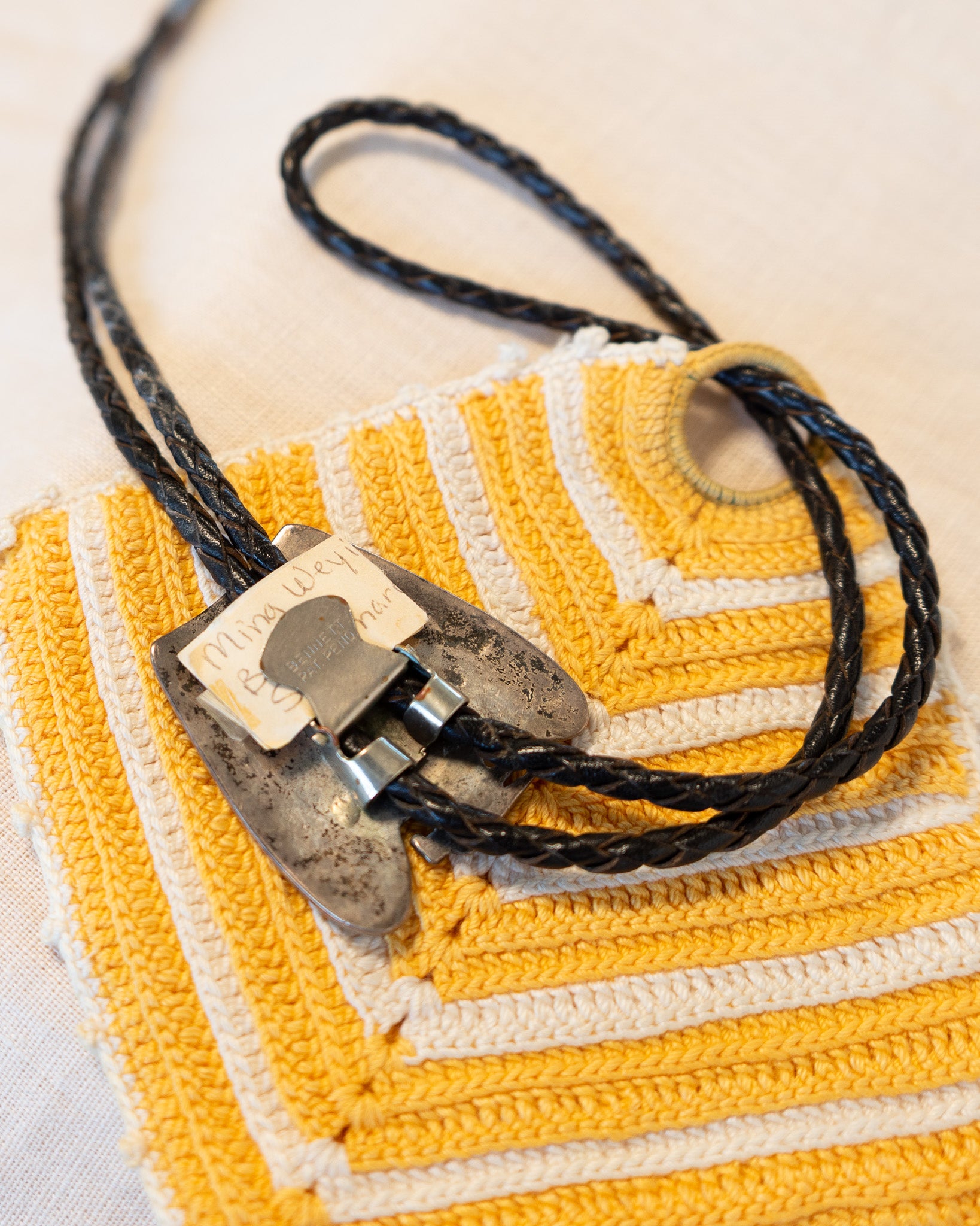 80s Sterling Silver "Phoenix" Bolo Tie w OG Owners Address