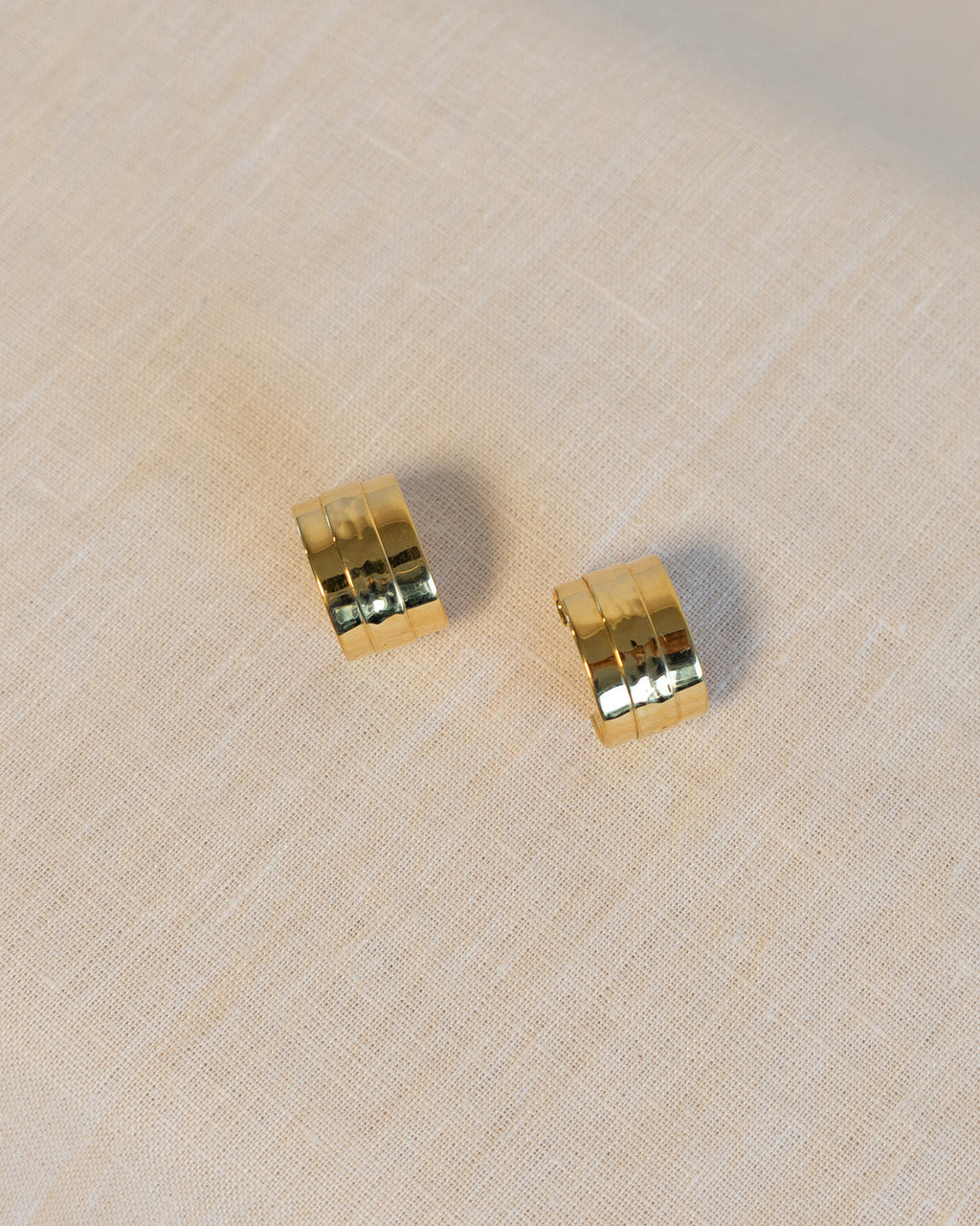90s Hammered Flat Wide Hoop Earrings