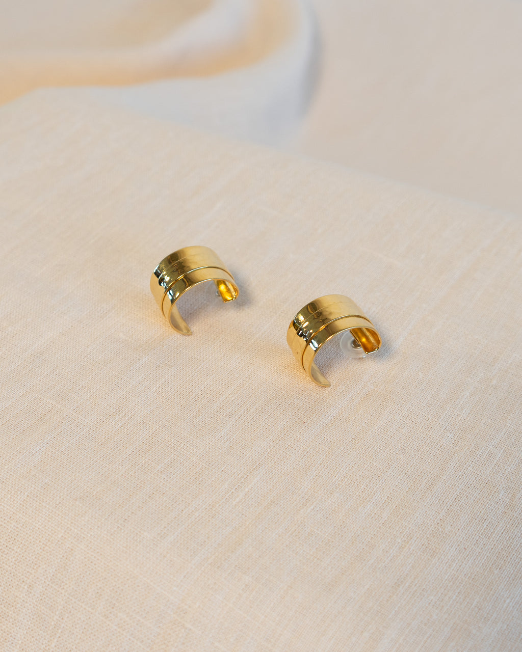 90s Hammered Flat Wide Hoop Earrings